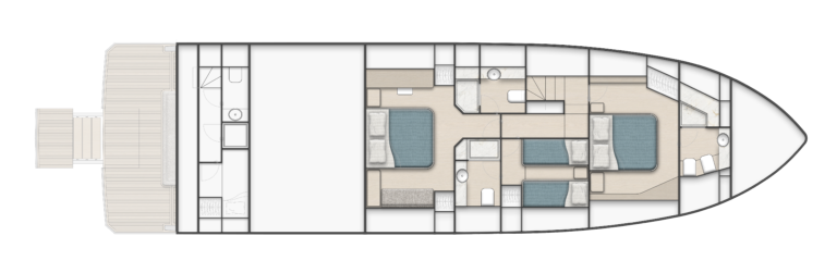 Lower Deck - 3 Cabin Version