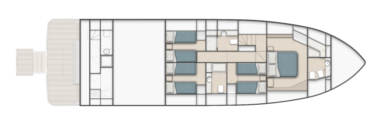 Lower Deck - 4 Cabin Version